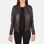 Bliss Maroon Leather Bomber Jacket - Pelleaura | Premium Quality Leather Stuff Brand USA
