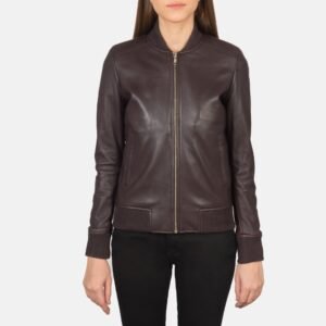 Bliss Maroon Leather Bomber Jacket - Pelleaura | Premium Quality Leather Stuff Brand USA