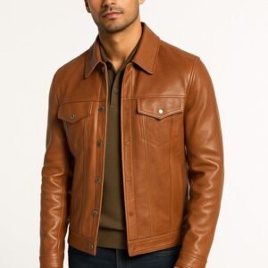 Classic Leather Jacket Genuine Leather Regular Fit Spread Collar Zip Front Closure Aviator Style - Pelleaura | Premium Quality Leather Stuff Brand USA