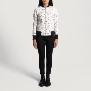 Donna Blake White Leather Bomber Jacket - Pelleaura | Premium Quality Leather Stuff Brand USA