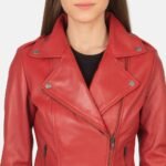 Flashback Red Leather Biker Jacket - Pelleaura | Premium Quality Leather Stuff Brand USA