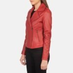 Flashback Red Leather Biker Jacket - Pelleaura | Premium Quality Leather Stuff Brand USA