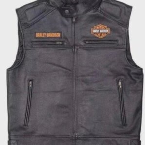 Handmade Harley - Davidson Passing Link Leather Vest for Men Black Harley Davidson Biker Leather waistcoat, Gift for Him - Pelleaura | Premium Quality Leather Stuff Brand USA