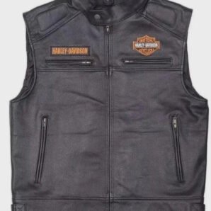 Handmade Harley - Davidson Passing Link Leather Vest for Men Black Harley Davidson Biker Leather waistcoat, Gift for Him - Pelleaura | Premium Quality Leather Stuff Brand USA