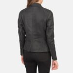 Kelsee Distressed Black Leather Biker Jacket - Pelleaura | Premium Quality Leather Stuff Brand USA