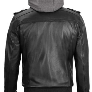 Lambskin Leather Jacket with Removable Hoodie - Pelleaura | Premium Quality Leather Stuff Brand USA