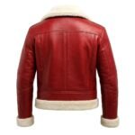 Men's Leather Jacket Shearling - Lined Red Moto/Biker - Winter Jackets for Men - Pelleaura | Premium Quality Leather Stuff Brand USA