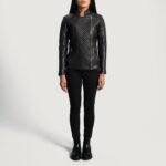 Orient Grain Quilted Black Leather Biker Jacket - Pelleaura | Premium Quality Leather Stuff Brand USA