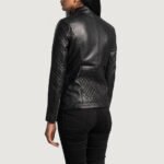 Orient Grain Quilted Black Leather Biker Jacket - Pelleaura | Premium Quality Leather Stuff Brand USA