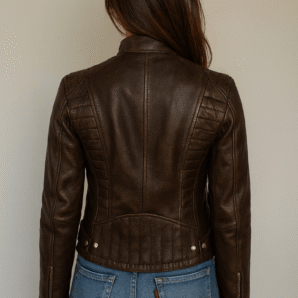 Rachel Womens Dark Brown Leather Jacket - Pelleaura | Premium Quality Leather Stuff Brand USA
