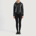 Rebella Black Hooded Leather Bomber Jacket - Pelleaura | Premium Quality Leather Stuff Brand USA