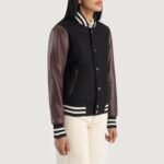 Savant Maroon & Black Hybrid Varsity Jacket - Pelleaura | Premium Quality Leather Stuff Brand USA